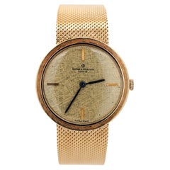 Vintage Baume Mercier 18K Yellow Gold Manual Wind Mesh Bracelet Watch