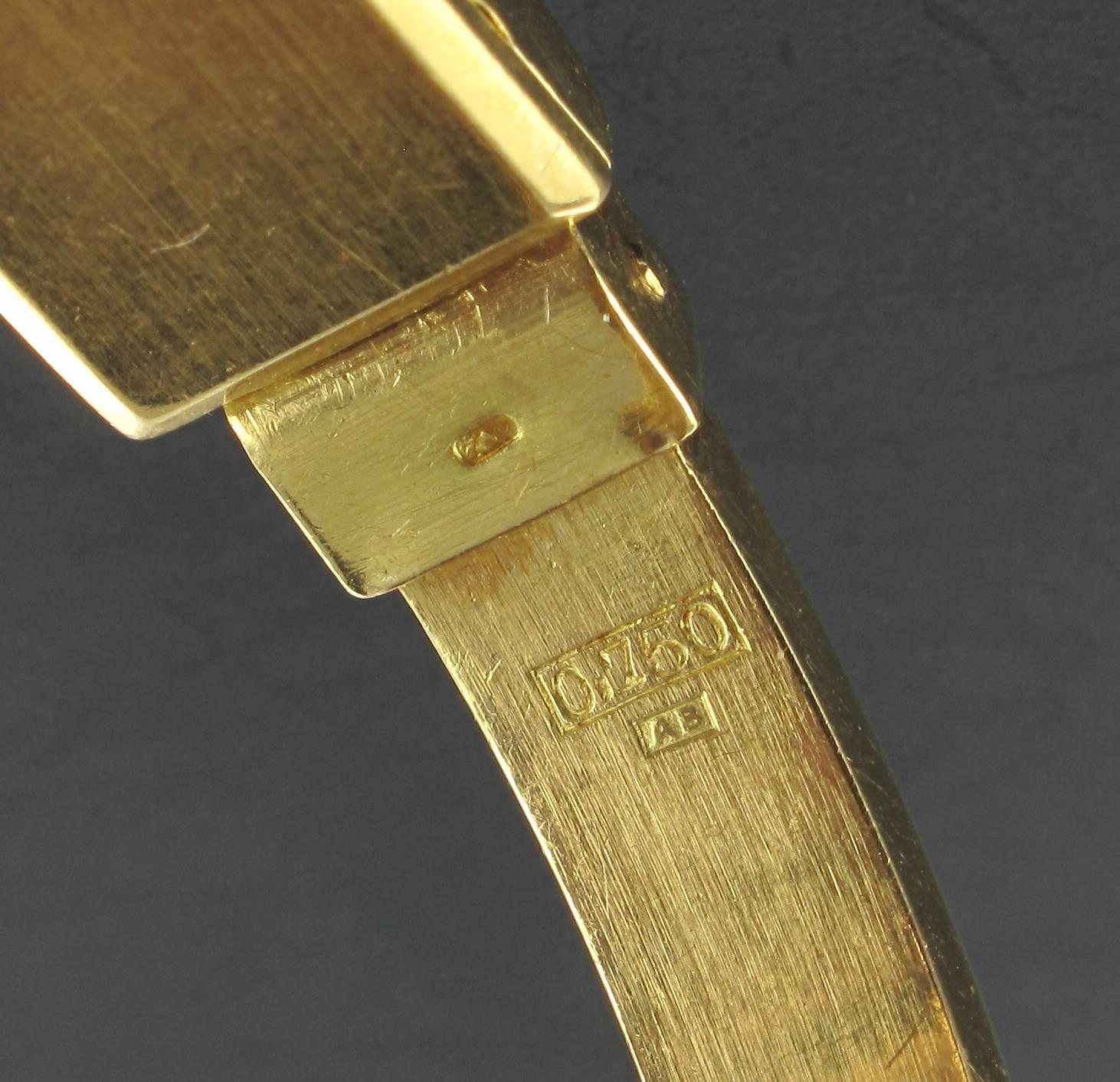 Montre-bracelet vintage Baume & Mercier pour dames en or jaune 18 carats 6