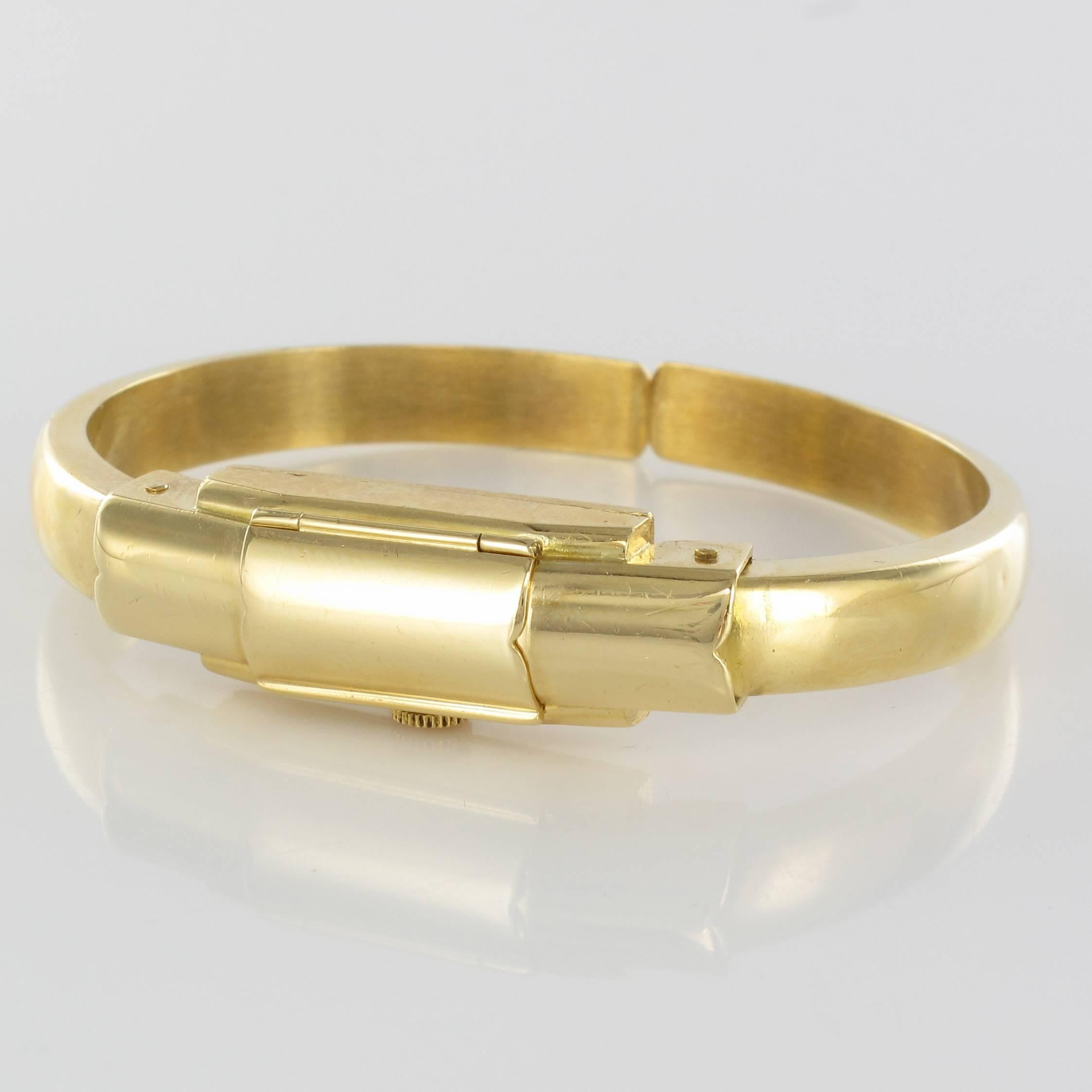 Montre-bracelet vintage Baume & Mercier pour dames en or jaune 18 carats 1