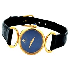 Reloj de pulsera vintage BAUME & MERCIER Lapislázuli Manuel Wind Oro
