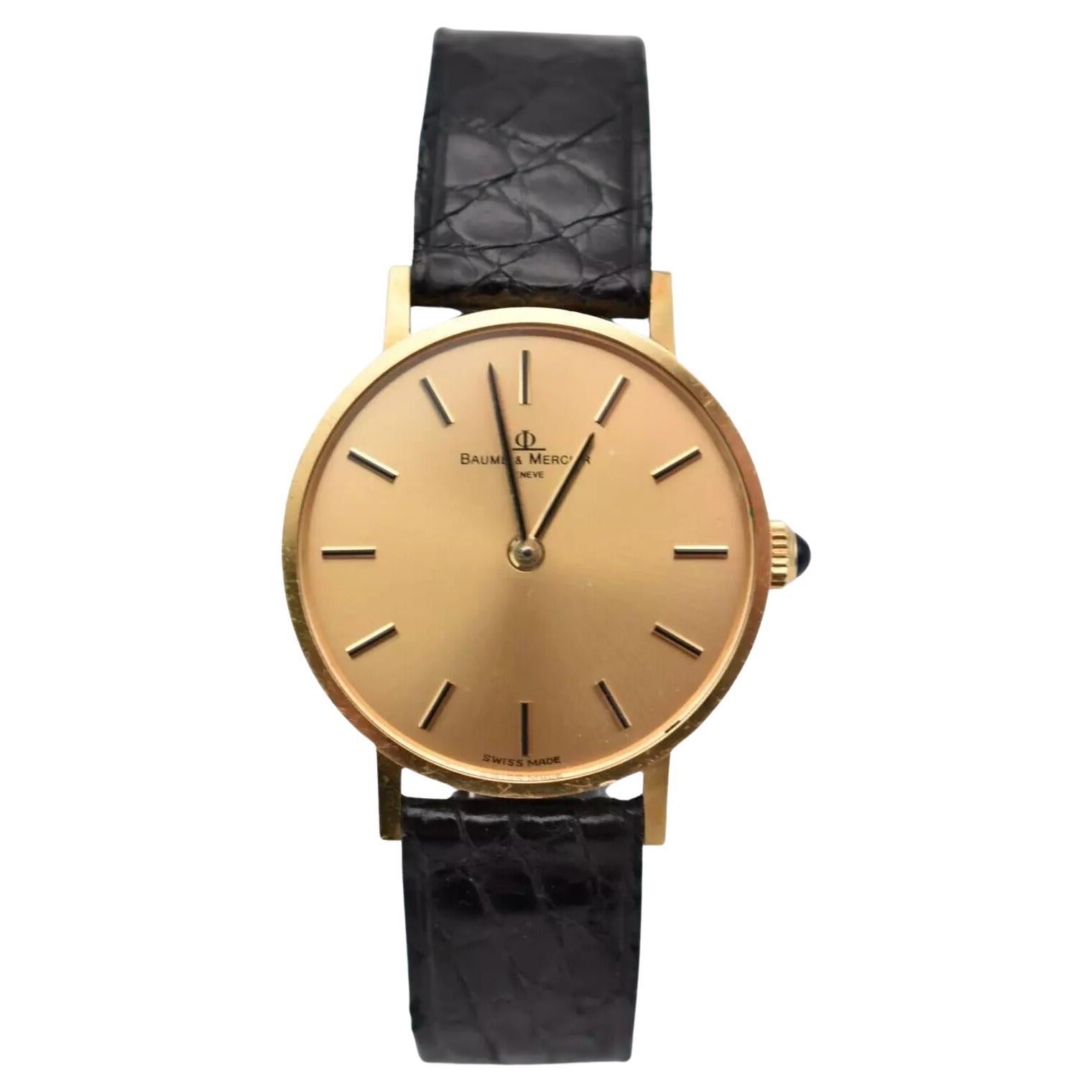 Vintage Baume & Merciers 18ct Gold Wrist Watch Brand New Old Stock Never Worn