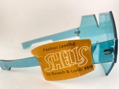 Vintage Bausch & Lomb 1960'S SHELLS Blue Oversized Sunglasses B&L Usa