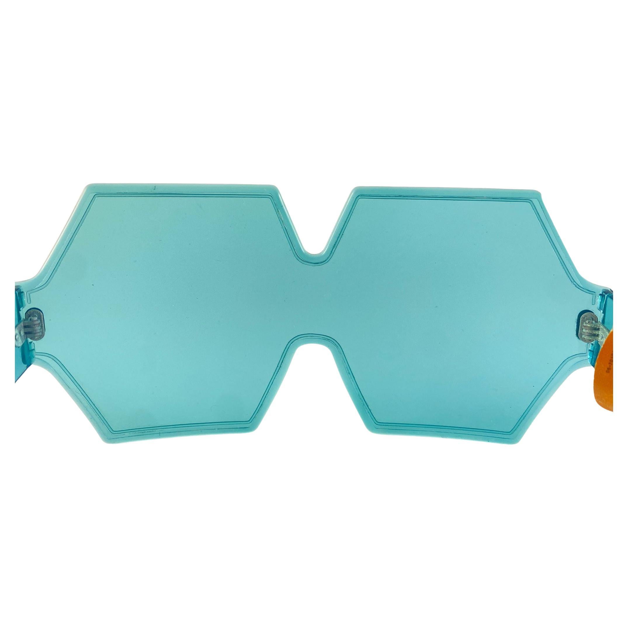 Vintage Bausch & Lomb 1960'S SHELLS Gafas de sol grandes azules B&L Usa Azul en venta