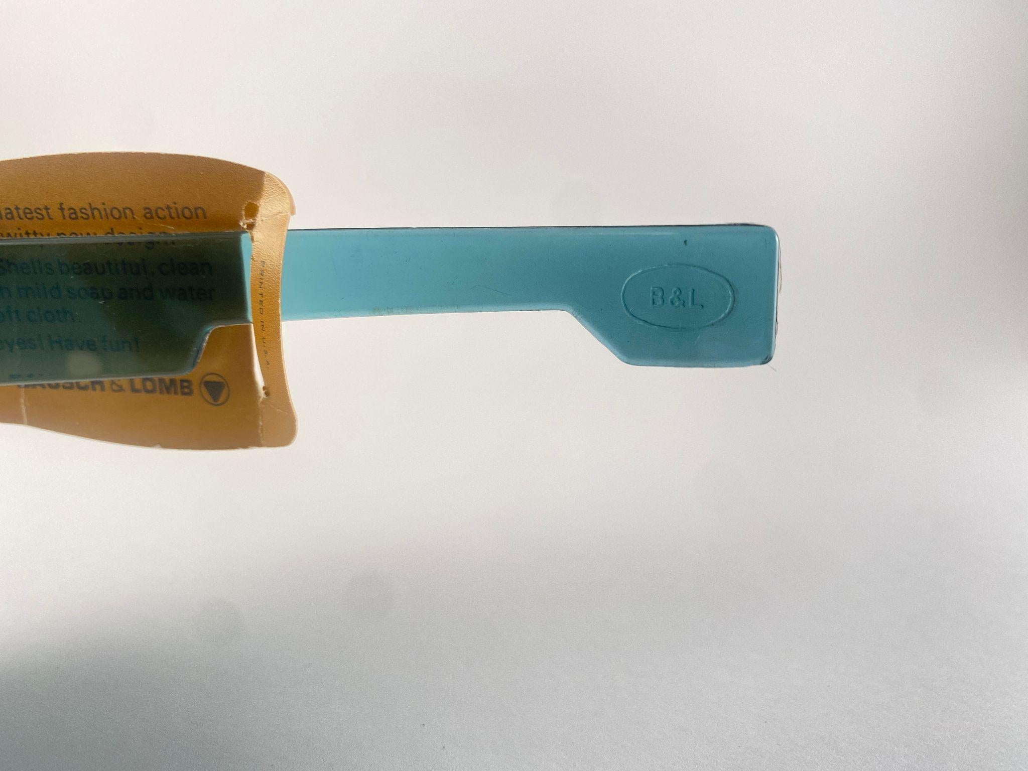 Vintage Bausch & Lomb 1960'S SHELLS Gafas de sol grandes azules B&L Usa en venta 2