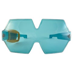 Vintage Bausch & Lomb 1960'S SHELLS Blau Übergroße Sonnenbrille B&L Usa