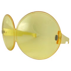 Vintage Bausch & Lomb 1960'S SHELLS Yellow Oversized Sunglasses B&L Usa