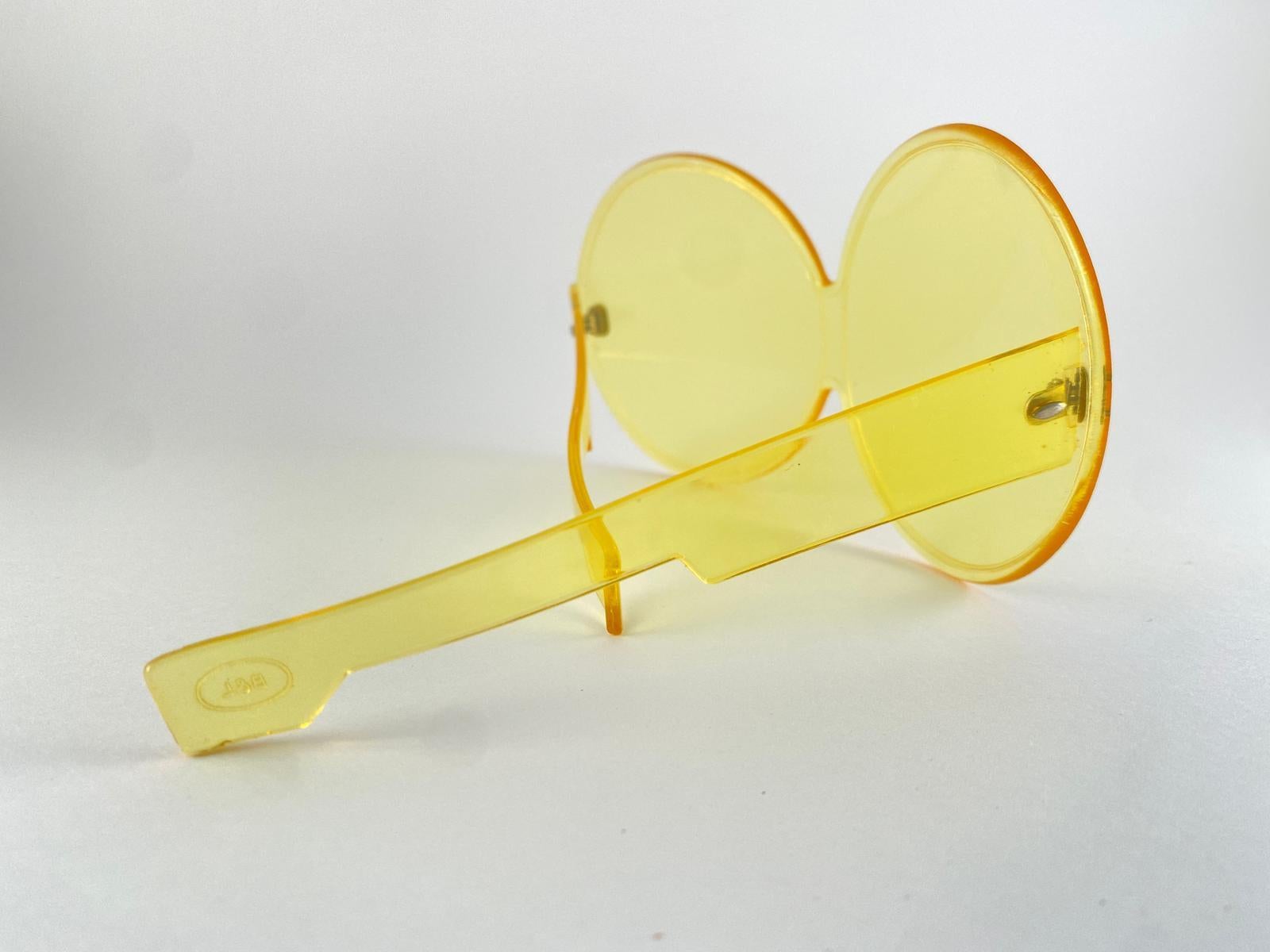 Vintage Bausch & Lomb 1960'S SHELLS Gafas de sol grandes amarillas B&L Usa Amarillo en venta