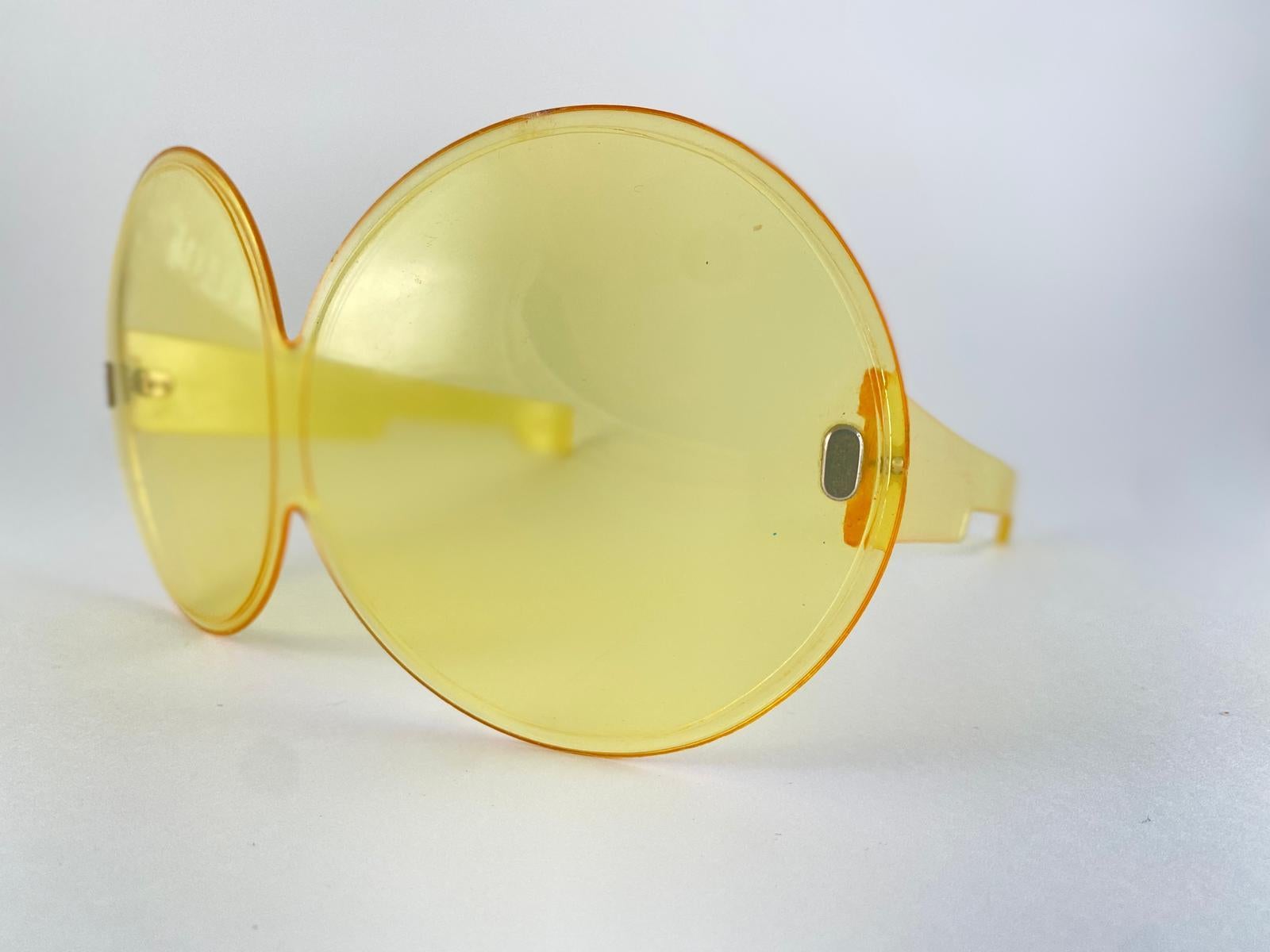 Vintage Bausch & Lomb 1960'S SHELLS Gafas de sol grandes amarillas B&L Usa en venta 2