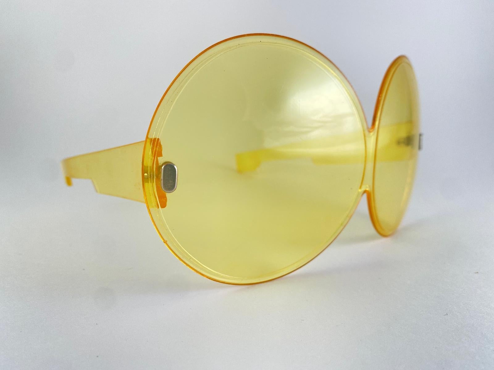 Vintage Bausch & Lomb 1960'S SHELLS Gafas de sol grandes amarillas B&L Usa en venta 3