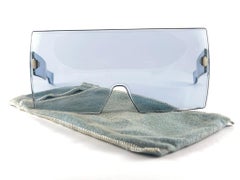 Vintage Bausch & Lomb 1960'S SHELLS Blue Uber Oversized Sunglasses B&L Usa