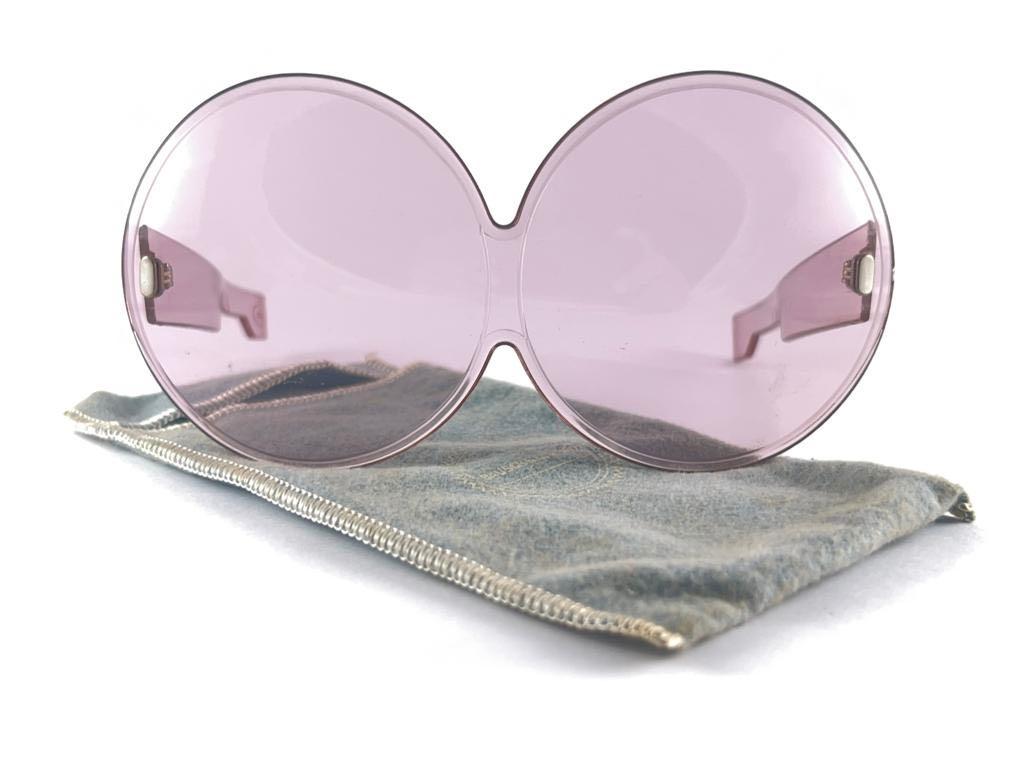 Vintage Bausch & Lomb 1960'S SPACE AGE Lilac Uber Oversized Sunglasses B&L Usa For Sale 6