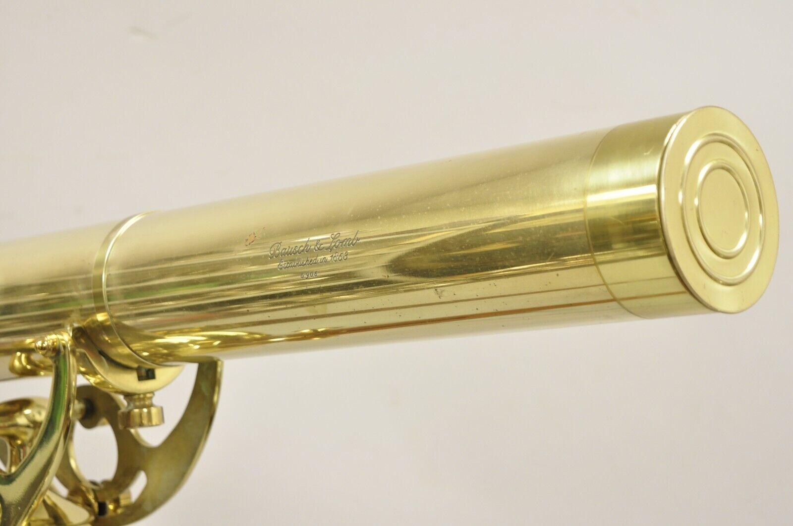 Vintage Bausch & Lomb Brass Harbormaster 0905 Telescope on Tripod Stand en vente 7