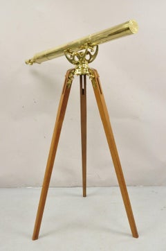 Vintage Bausch & Lomb Brass Harbormaster 0905 Telescope on Tripod Stand