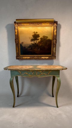 Scrivania da tavolo dipinta a mano in stile barocco bavarese d'epoca