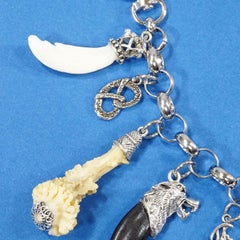 Vintage Bavarian Traditional Costume Jewelry Charivari with Hunting Pendants