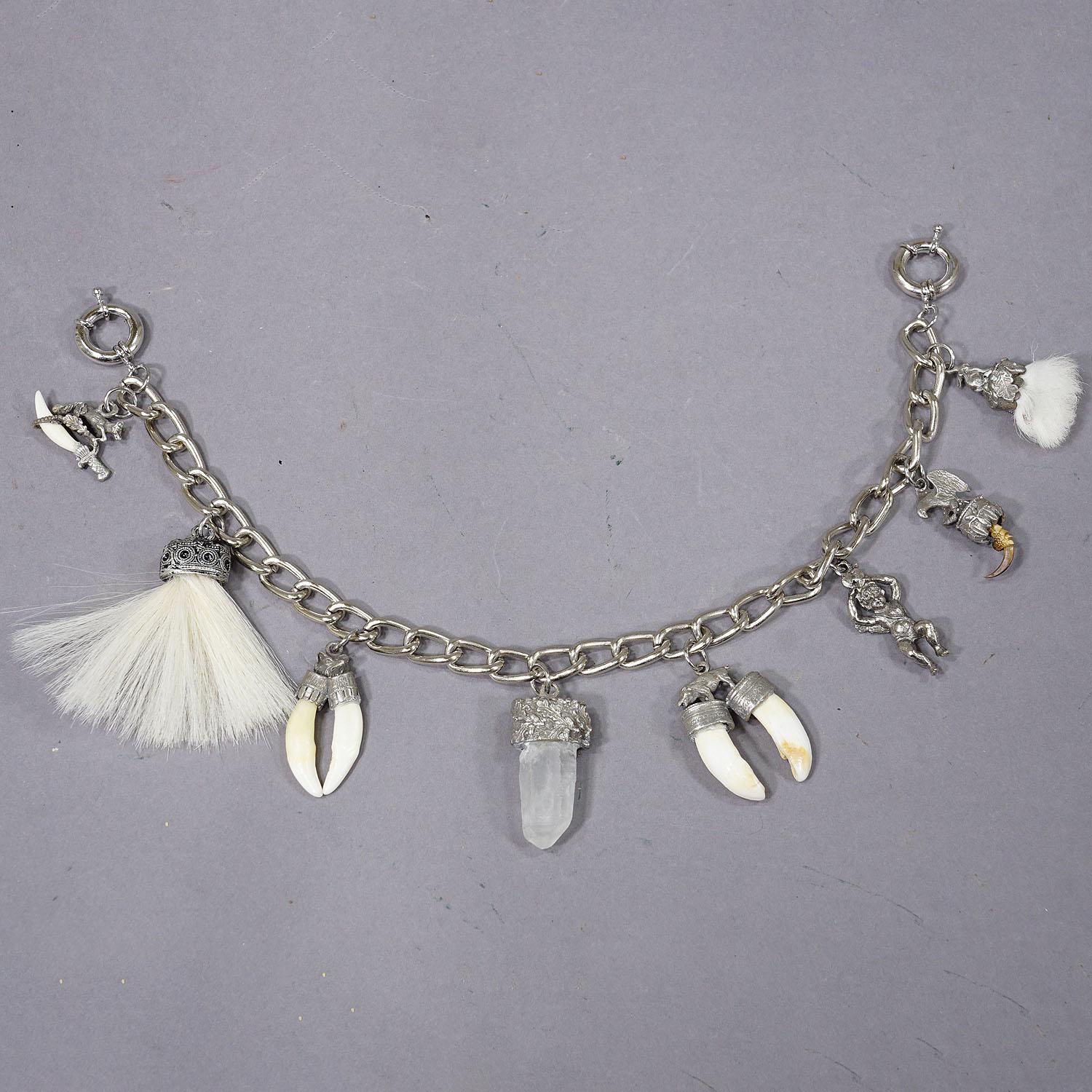 Folk Art Vintage Bavarian Traditional Costume Jewelry Charivari with Hunting Pendants For Sale