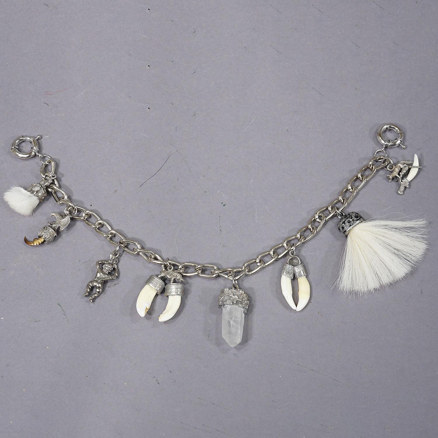 German Vintage Bavarian Traditional Costume Jewelry Charivari with Hunting Pendants For Sale