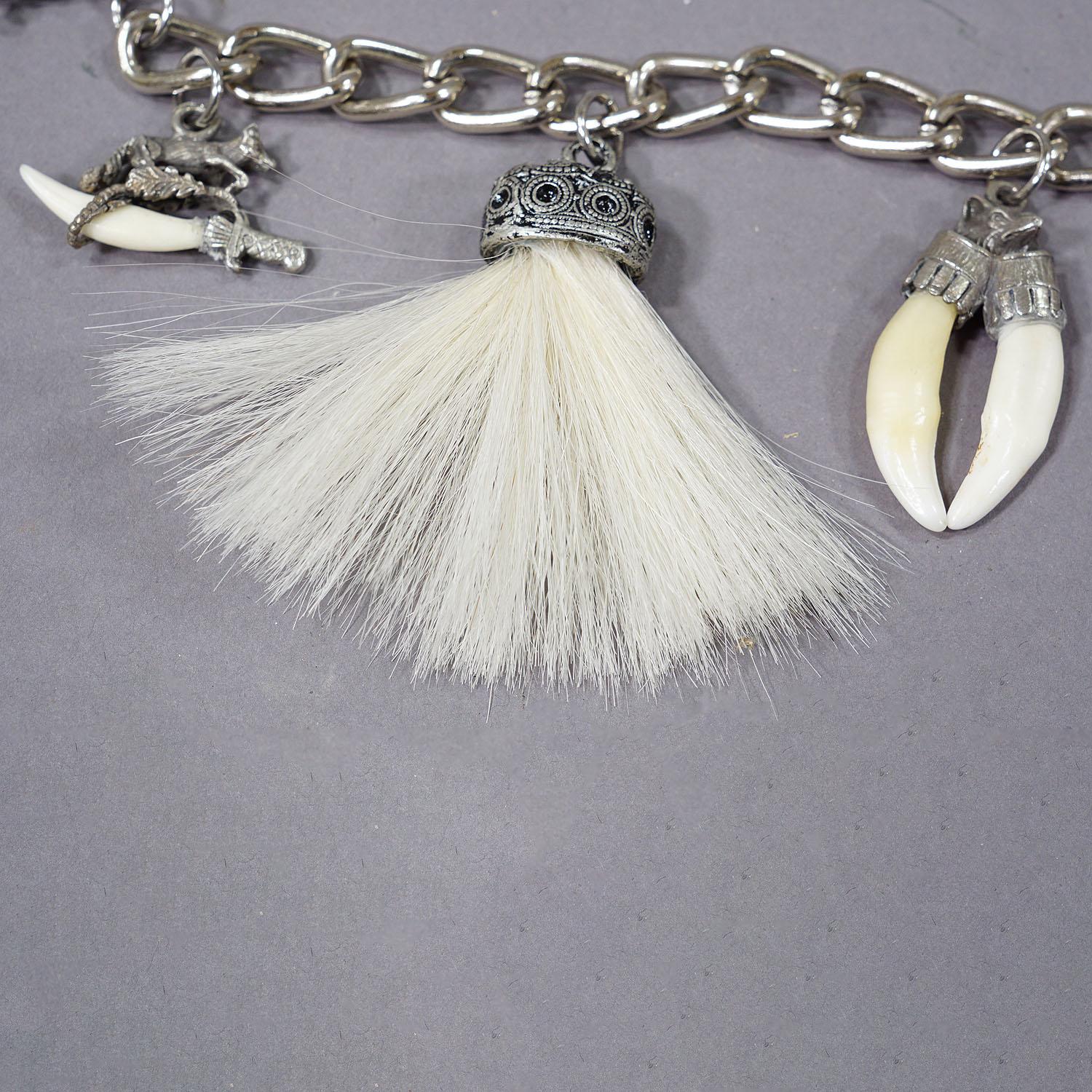 Metal Vintage Bavarian Traditional Costume Jewelry Charivari with Hunting Pendants For Sale