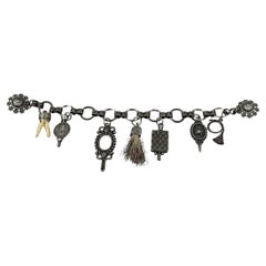 Vintage Bavarian Traditional Costume Jewelry Charivari with Hunting Pendants