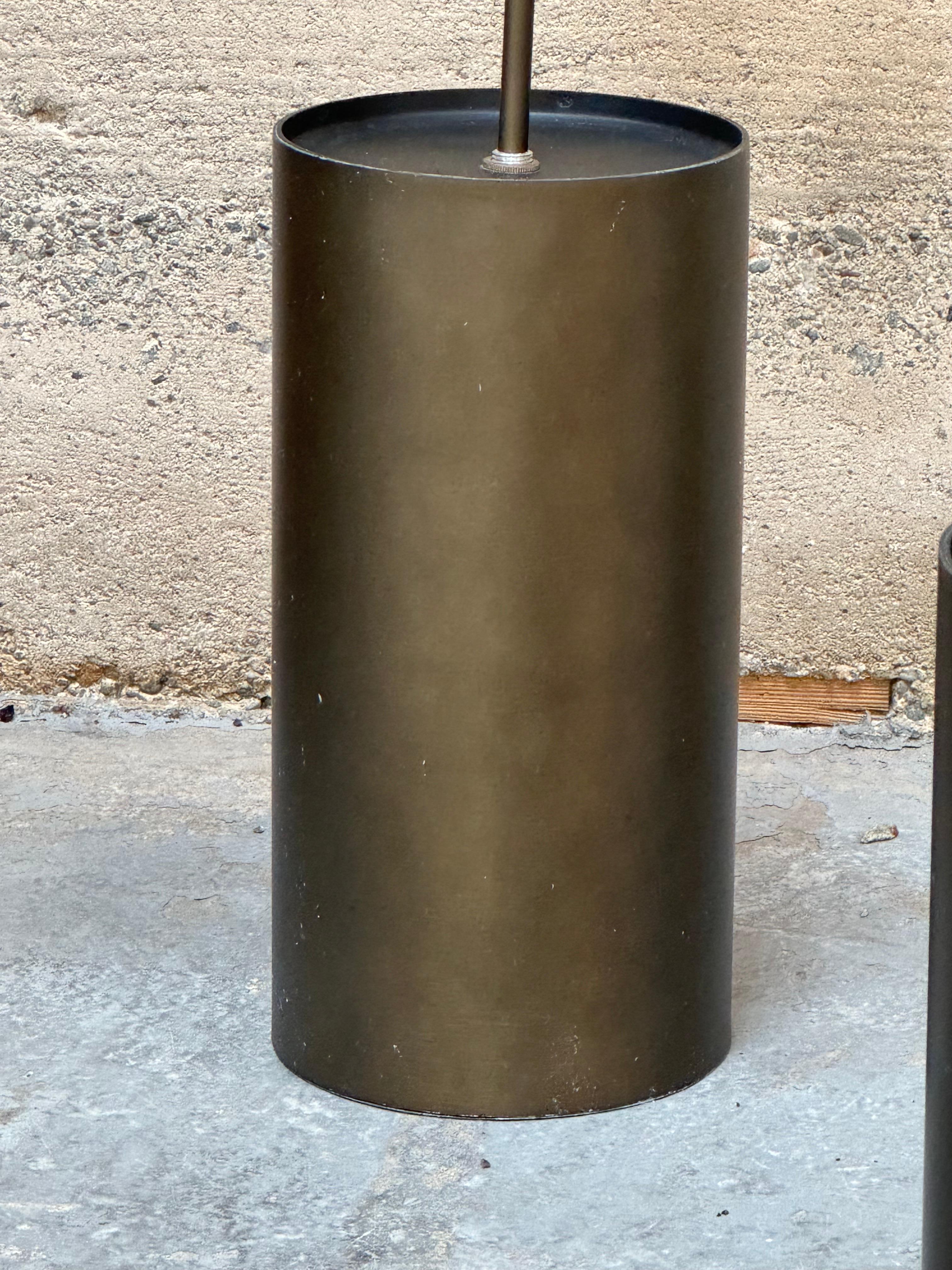 Vintage Bay Area Designed & Made Prescolite Bronze Decke Kanister Lampen im Zustand „Gut“ im Angebot in Oakland, CA