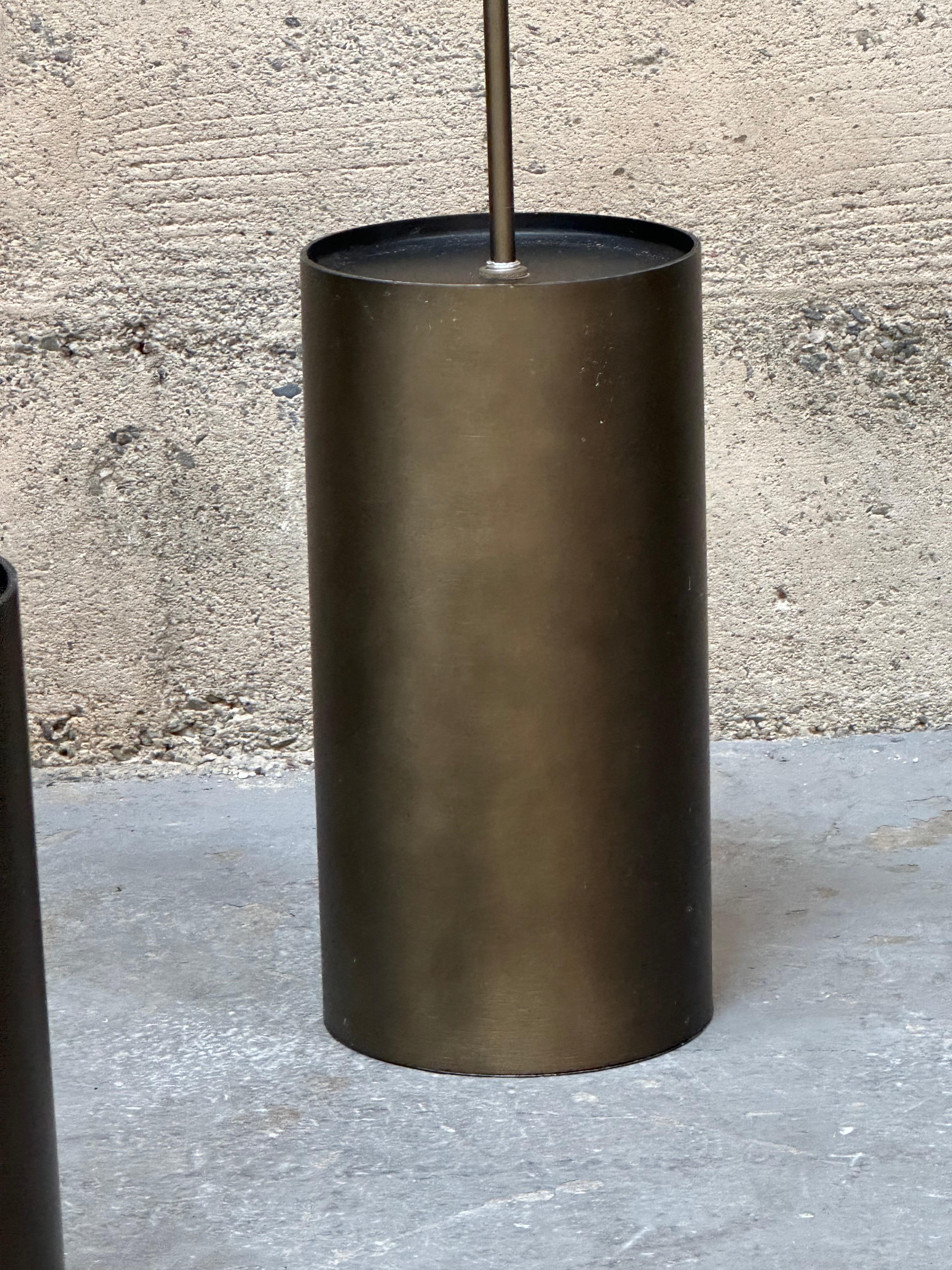Vintage Bay Area Designed & Made Prescolite Bronze Decke Kanister Lampen (Ende des 20. Jahrhunderts) im Angebot