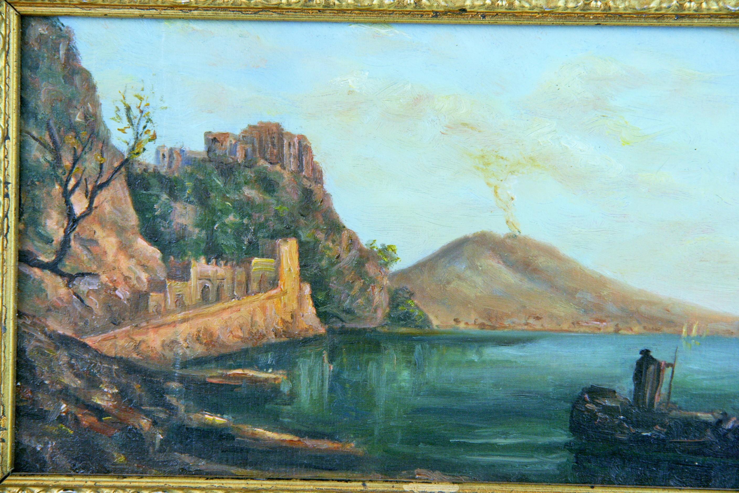 Mid-20th Century Vintage Bay of Naples Painting