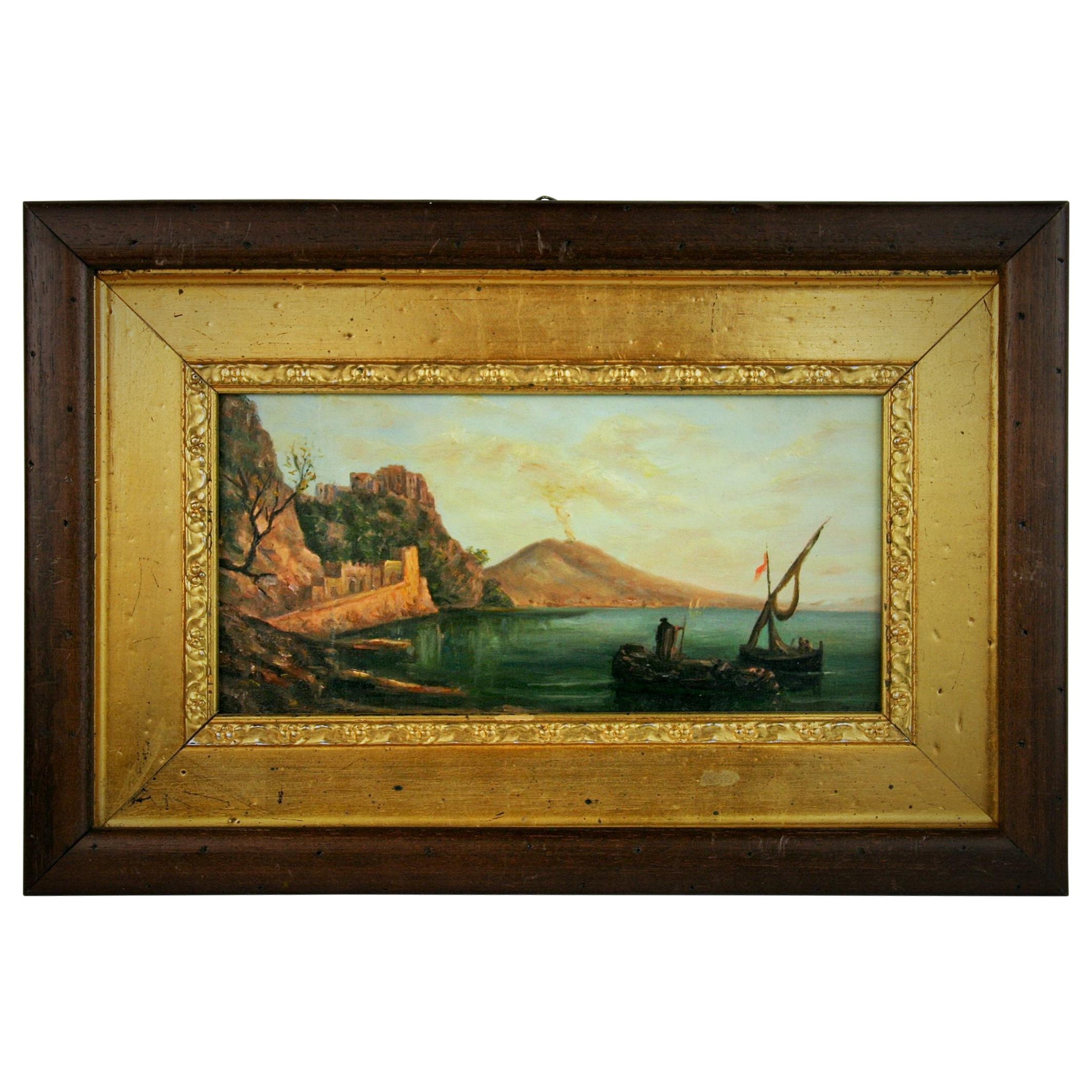 Vintage Bay of Naples Painting