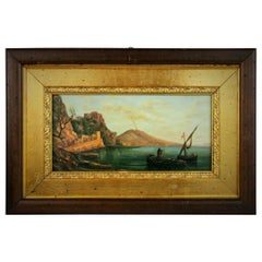 Vintage Bay of Naples Painting