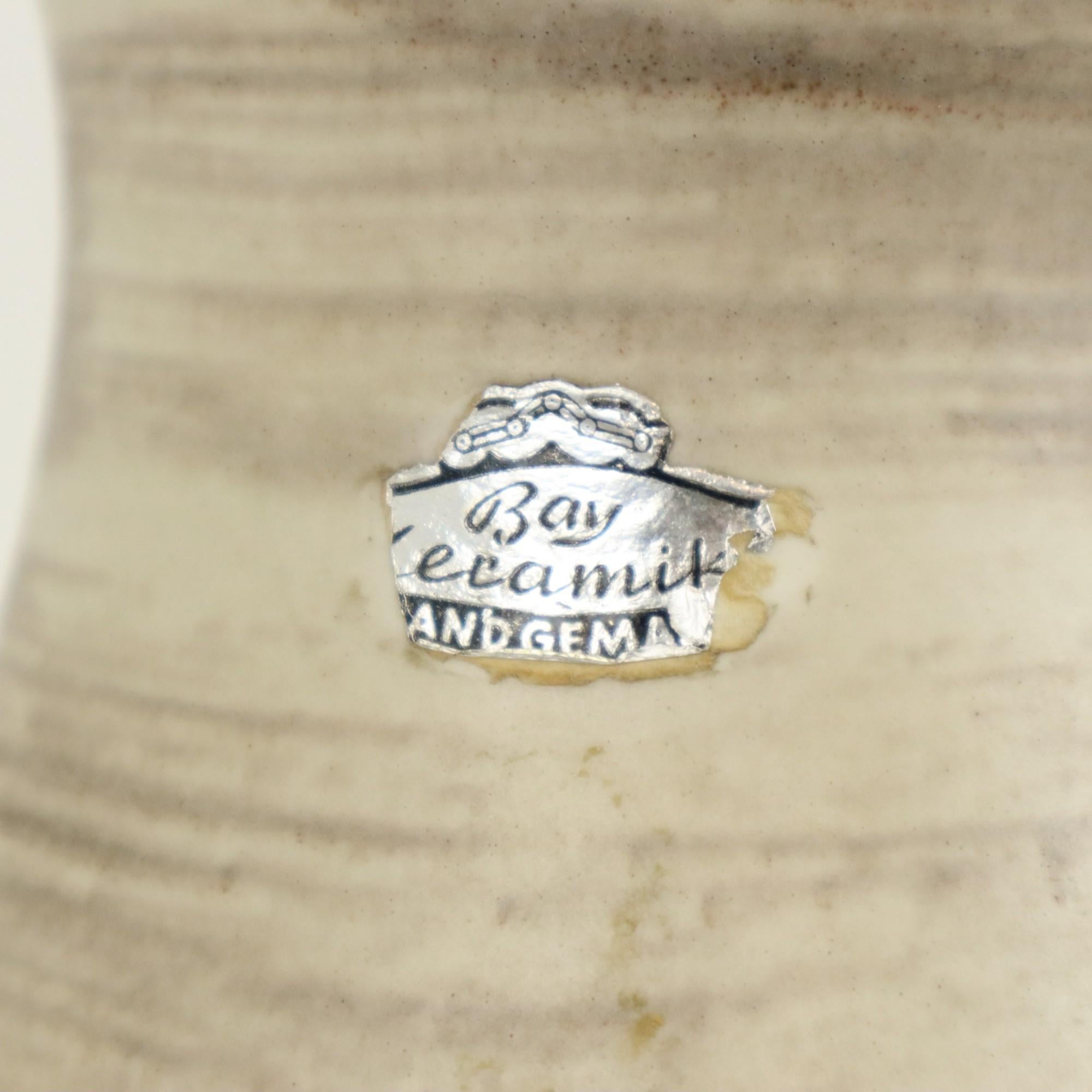 Vaso Bay d'epoca Germania Ovest in ceramica beige marrone blu 619-35 in vendita 2