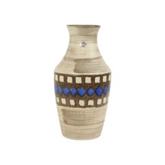 Vintage Bay Vase West Germany Ceramic Beige Brown Blue 619-35