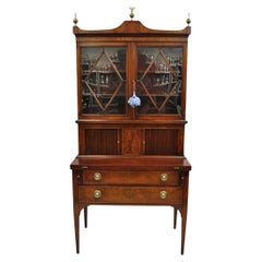 Vintage Beacon Hill Old Colony Federal Mahogany Tambour Door Secretary Desk
