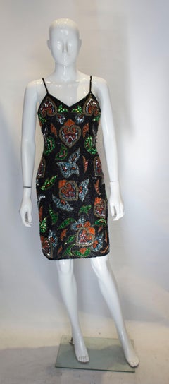 Vintage Beaded Cocktail Dress by Party Time
