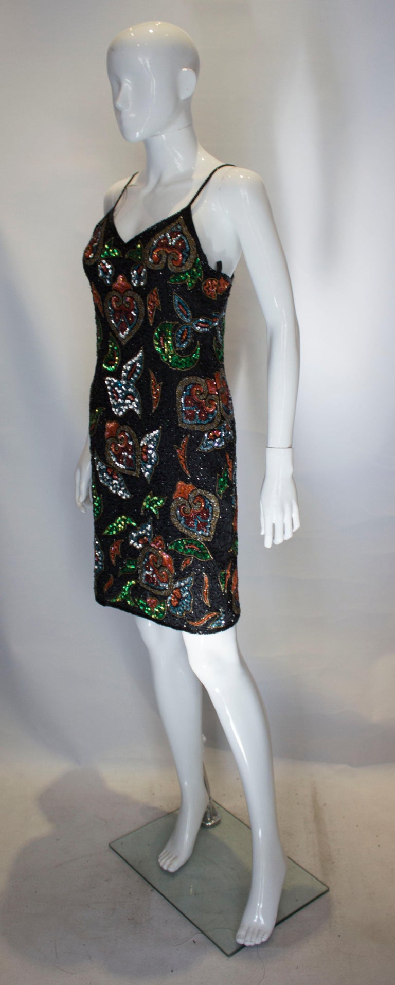 womens beach dresses canada 90s Beaded Silk Dress main image 1