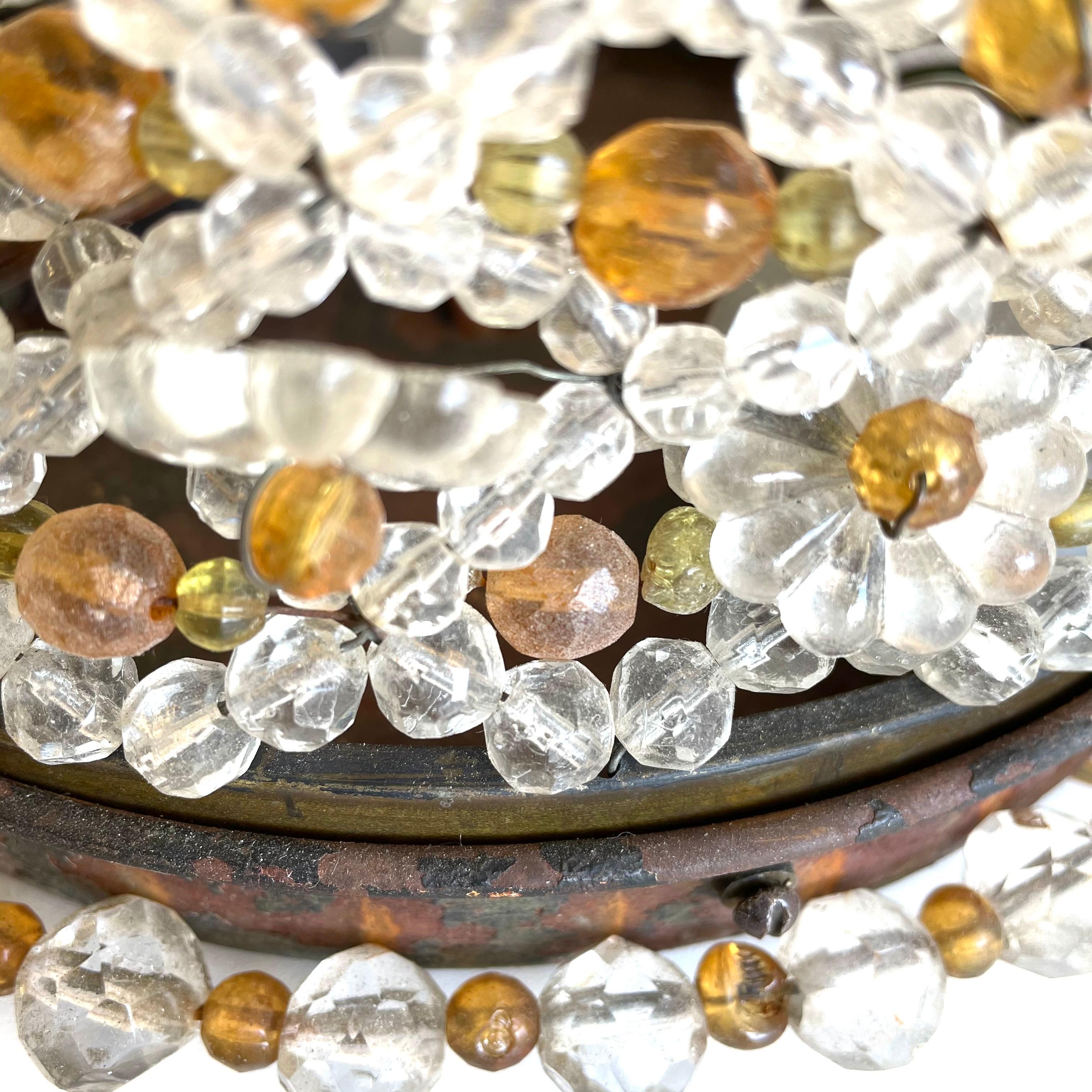 Vintage Beaded Dome Light In Good Condition In Old Town Orange, CA