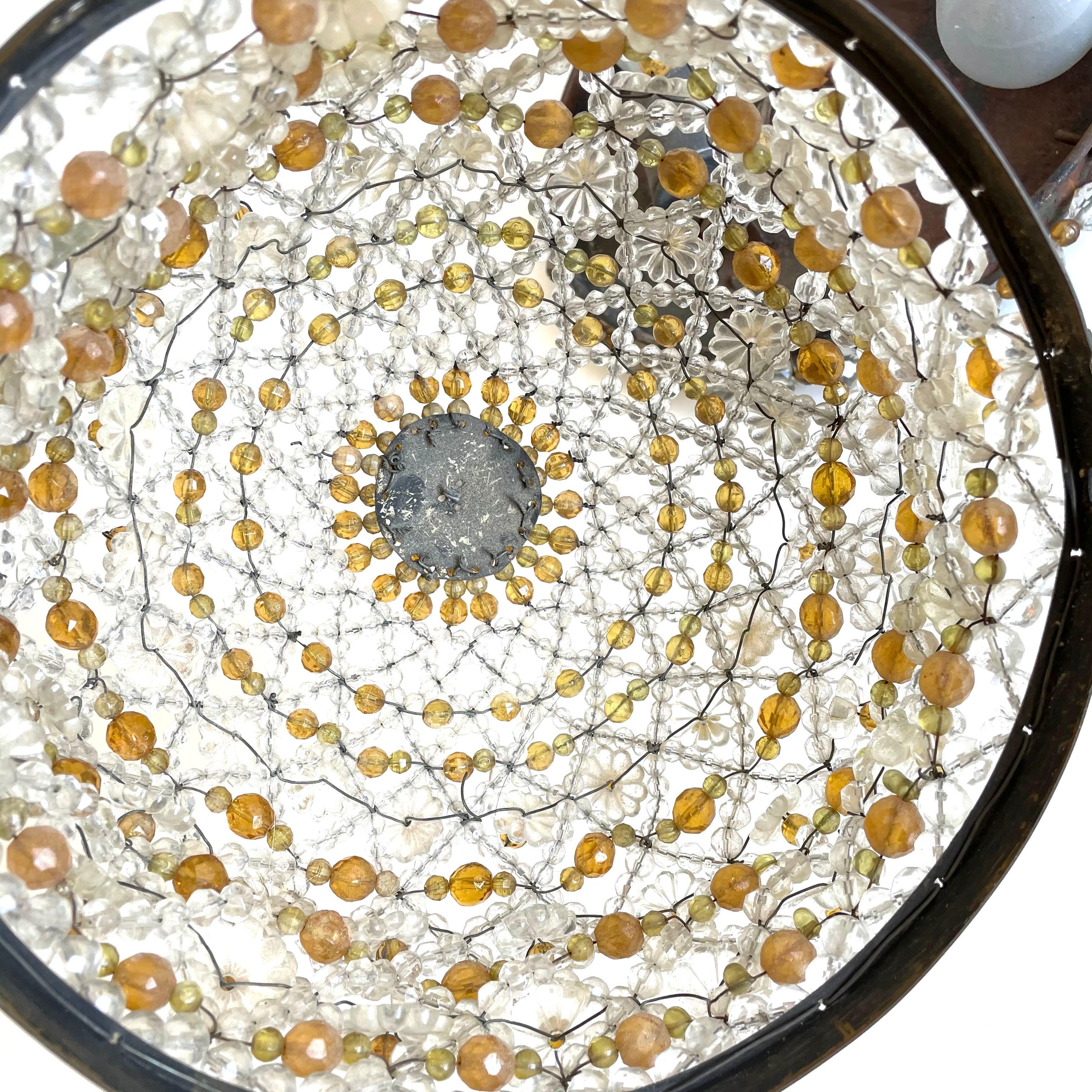 20th Century Vintage Beaded Dome Light For Sale