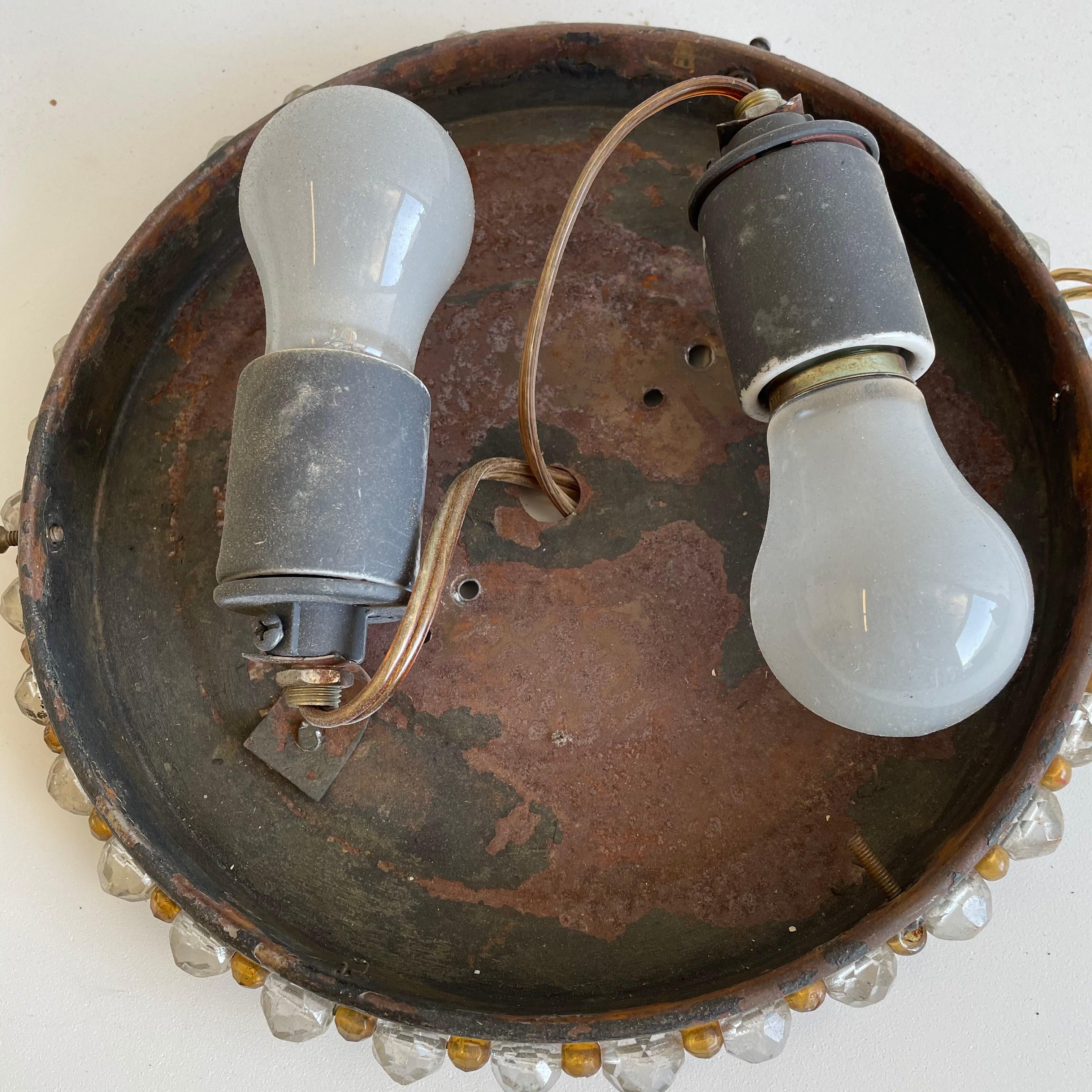 Glass Vintage Beaded Dome Light