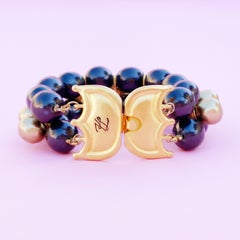 Pulsera vintage de perlas de imitación, Karl Lagerfeld, años 80