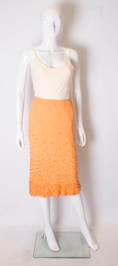 Vintage Beaded Orange Skirt