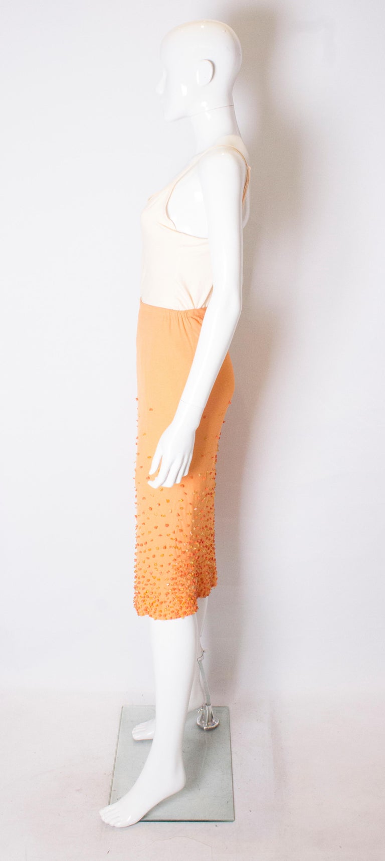 Vintage Beaded Orange Skirt For Sale at 1stDibs
