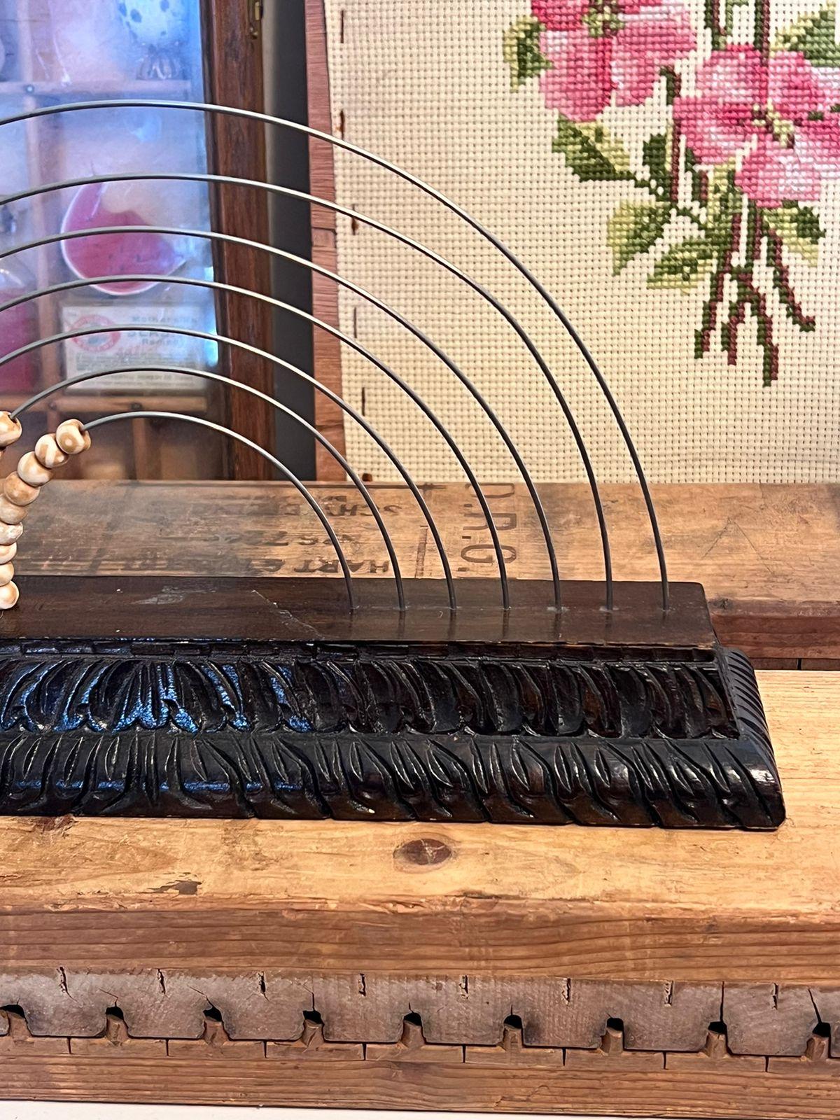 Vintage Beaded Rainbow Counting Device. Seven Rod Arc Abacus. 1