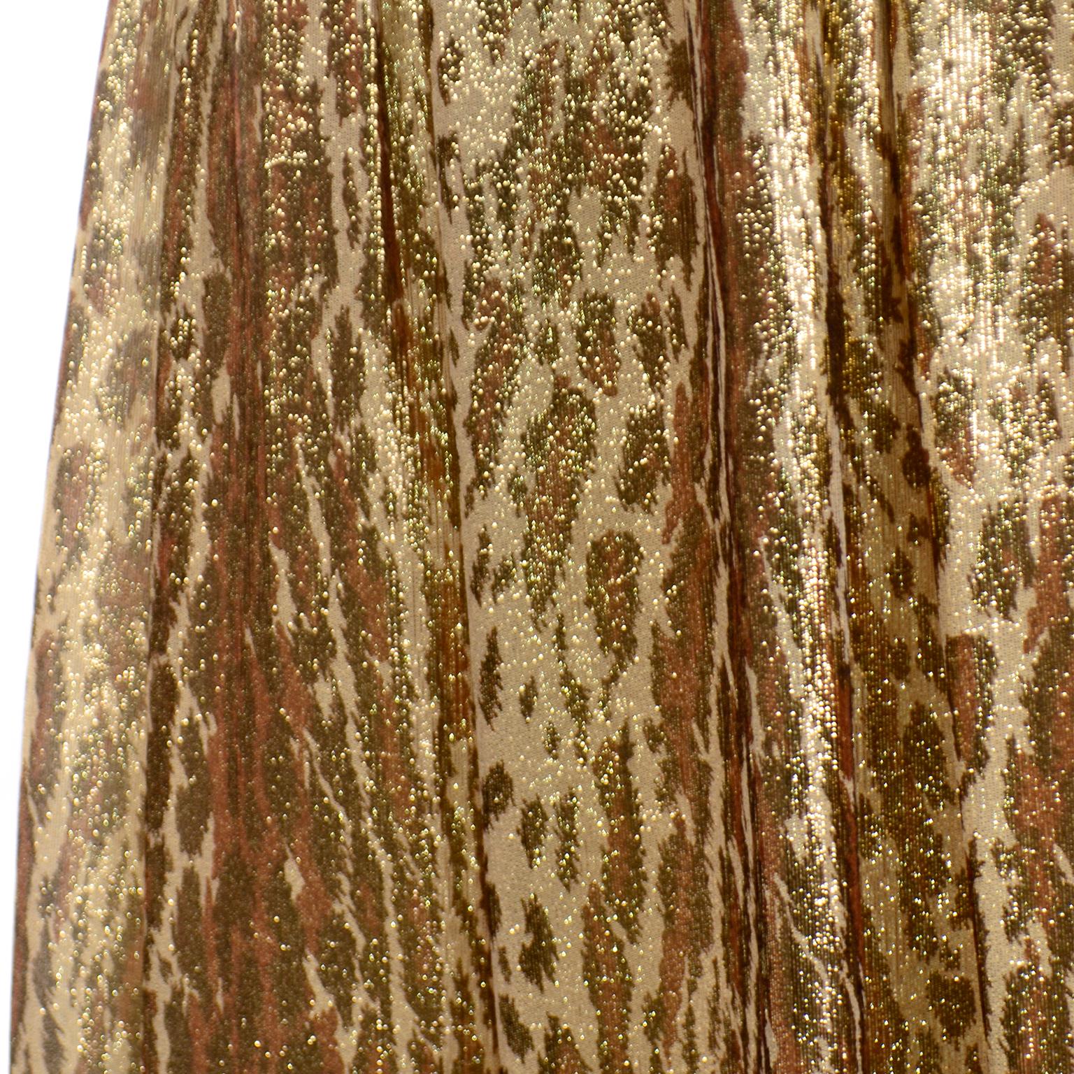 Vintage Beaded & Sequin Gold Tissue Silk Lame Dress Richilene Evening Gown  3