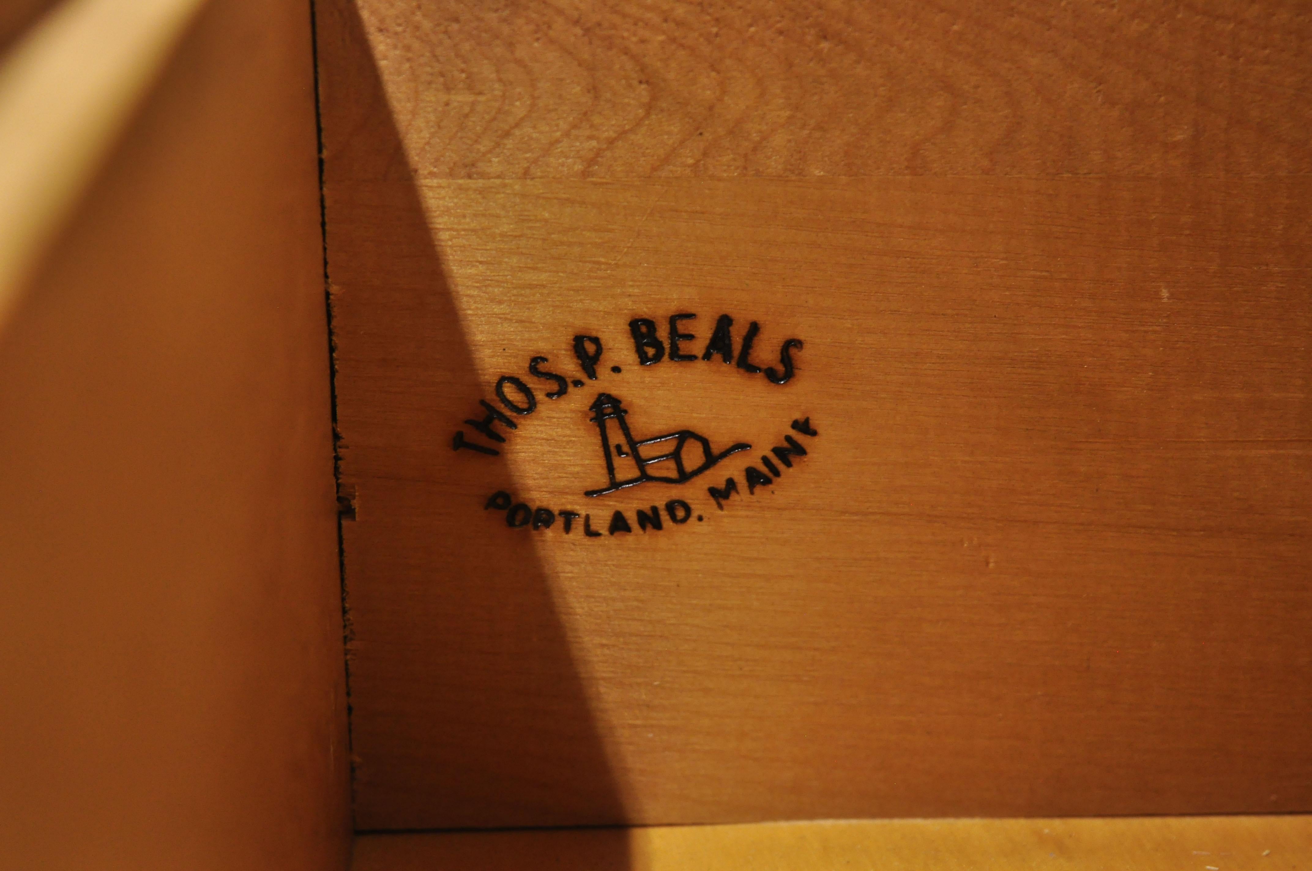 20th Century Beals Maine Rock Maple 4-Piece Bedroom Set Dresser Chest Mirror Nightstand