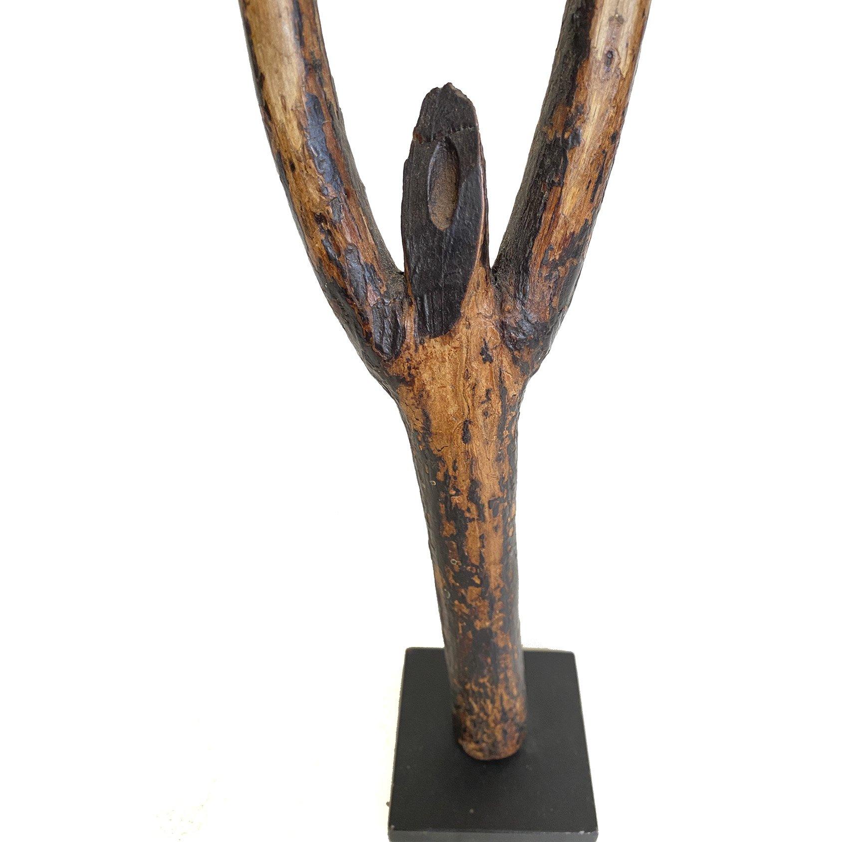 Carved Vintage Bean Beater, Natural Wood Branch, Japanese, Mid-20th Century For Sale