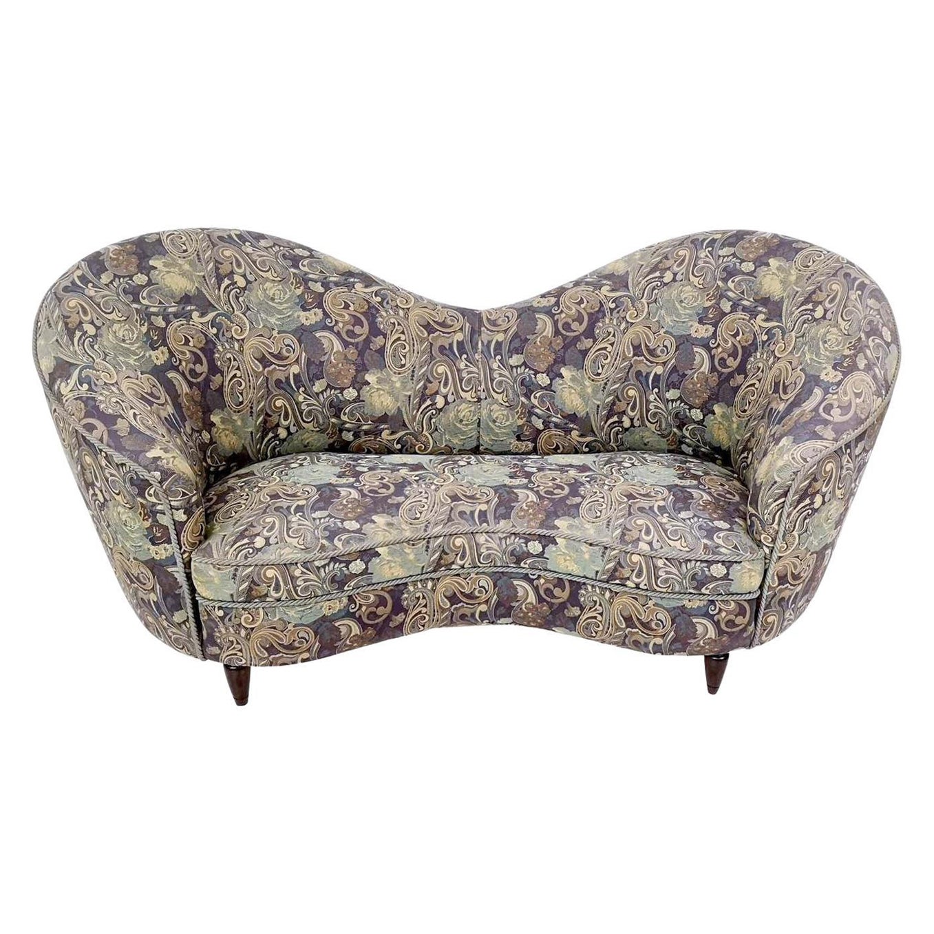 Divano vintage a forma di fagiolo di Gio Ponti, Italia, certificato