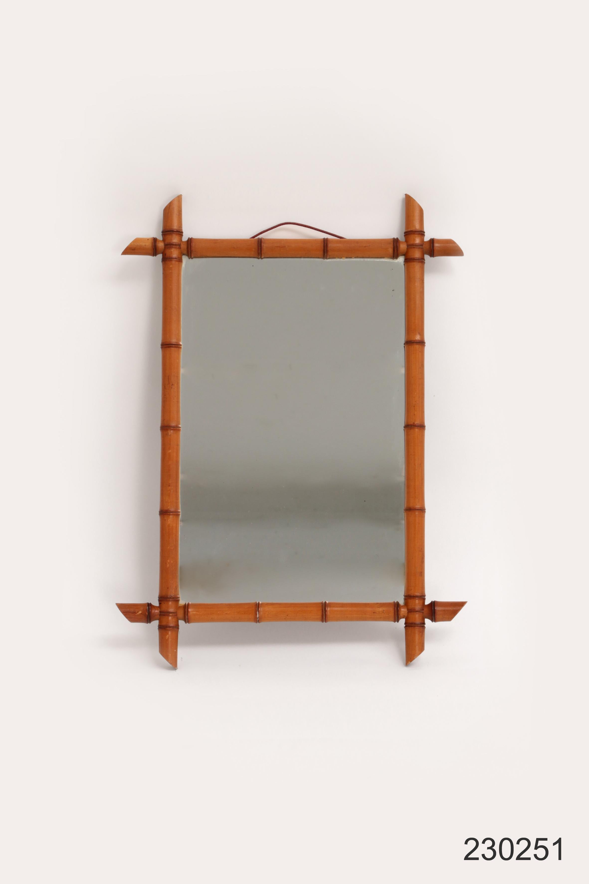 Vintage Beautiful French Bamboo Mirror 6