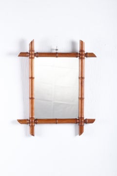Vintage Beautiful French Bamboo Mirror
