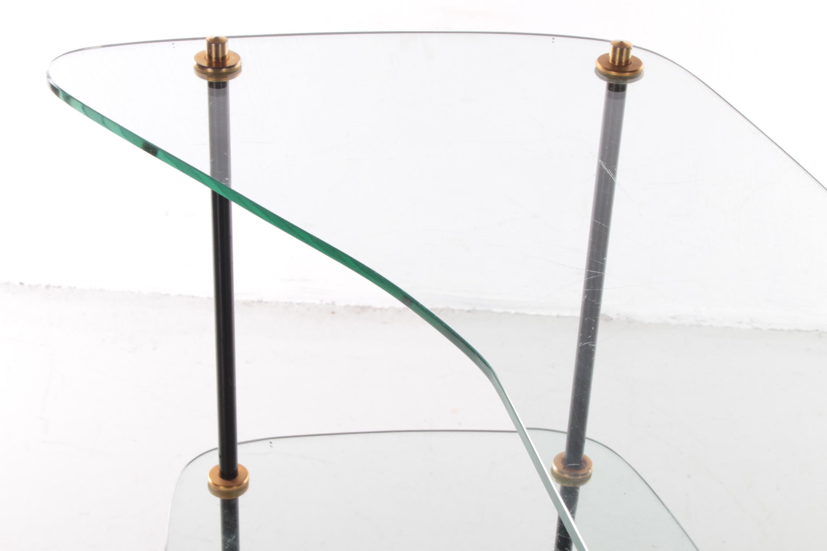 Vintage Beautiful Glass Wall Rack Made in France, 1960s For Sale 3