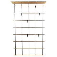Vintage Beautiful Gold Colored Aluminum Wall Coat Rack, 1950s