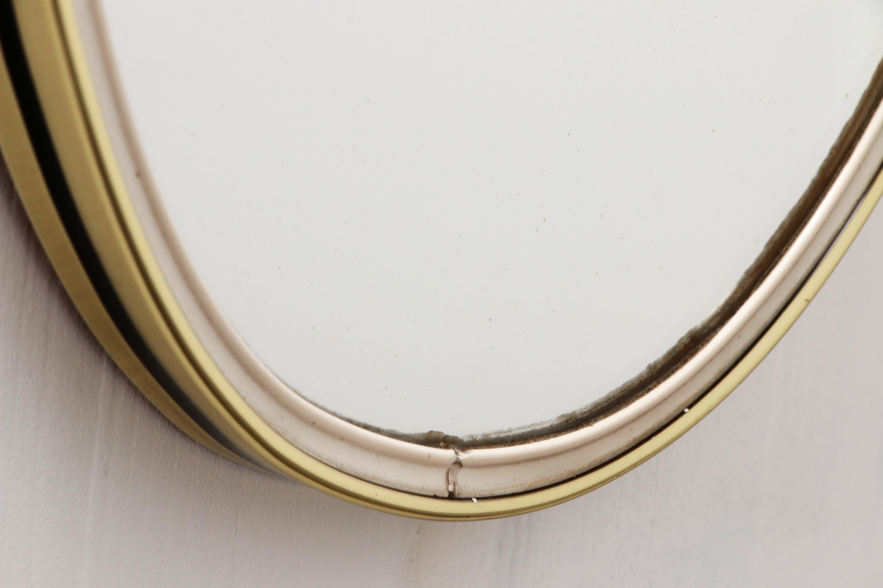 Mid-20th Century Vintage beautiful mirror with brass edge, 1960s Germany.
