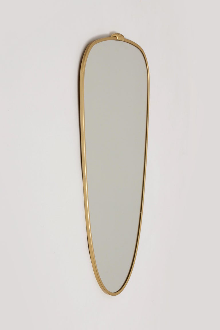 Vintage Beautiful Model Mirror with Brass Edge, 1960s, Germany For Sale ...